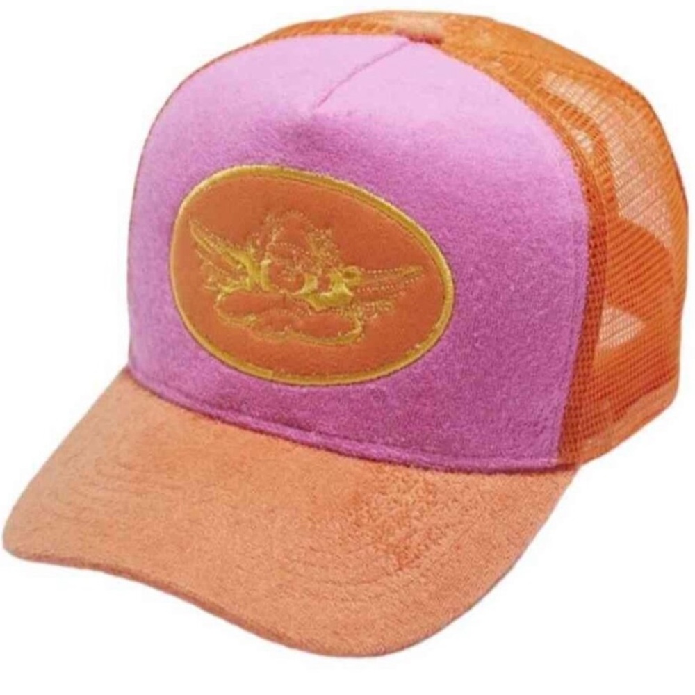 Boys Lie Pink and Orange Mesh Trucker Hat